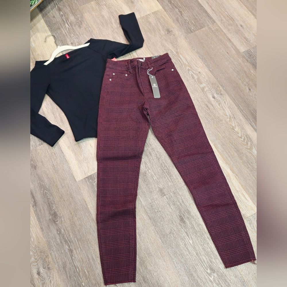 Tractr Denim Stretch  Lyocell Plaid Punck Rock Denim Goth Grunge